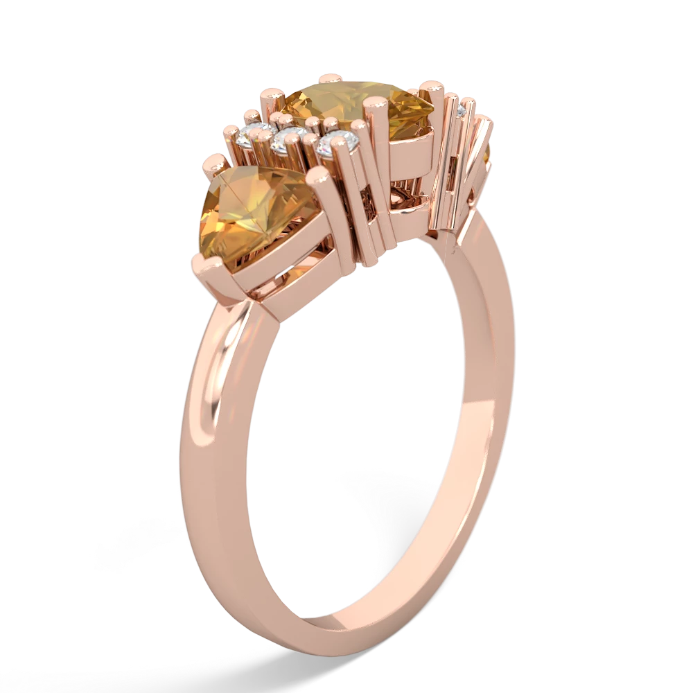 London Topaz Antique Style Three Stone 14K Rose Gold ring R2186