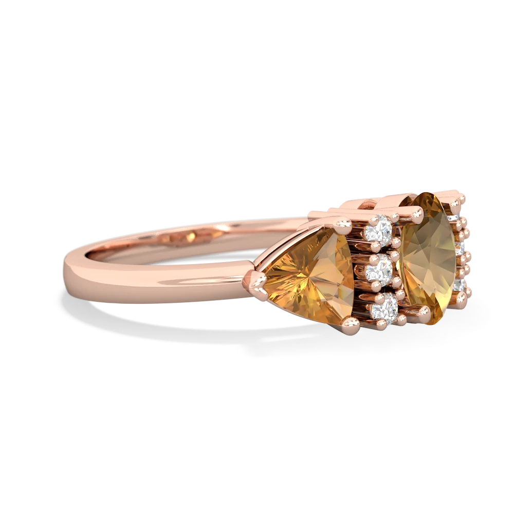 Opal Antique Style Three Stone 14K Rose Gold ring R2186