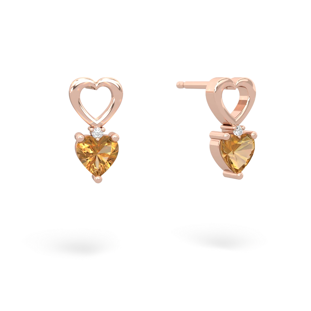 Citrine Four Hearts 14K Rose Gold earrings E2558