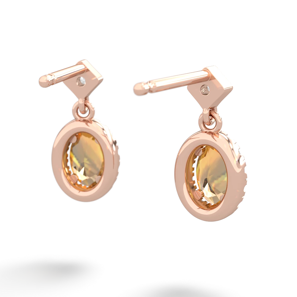 Citrine Antique-Style Halo 14K Rose Gold earrings E5720