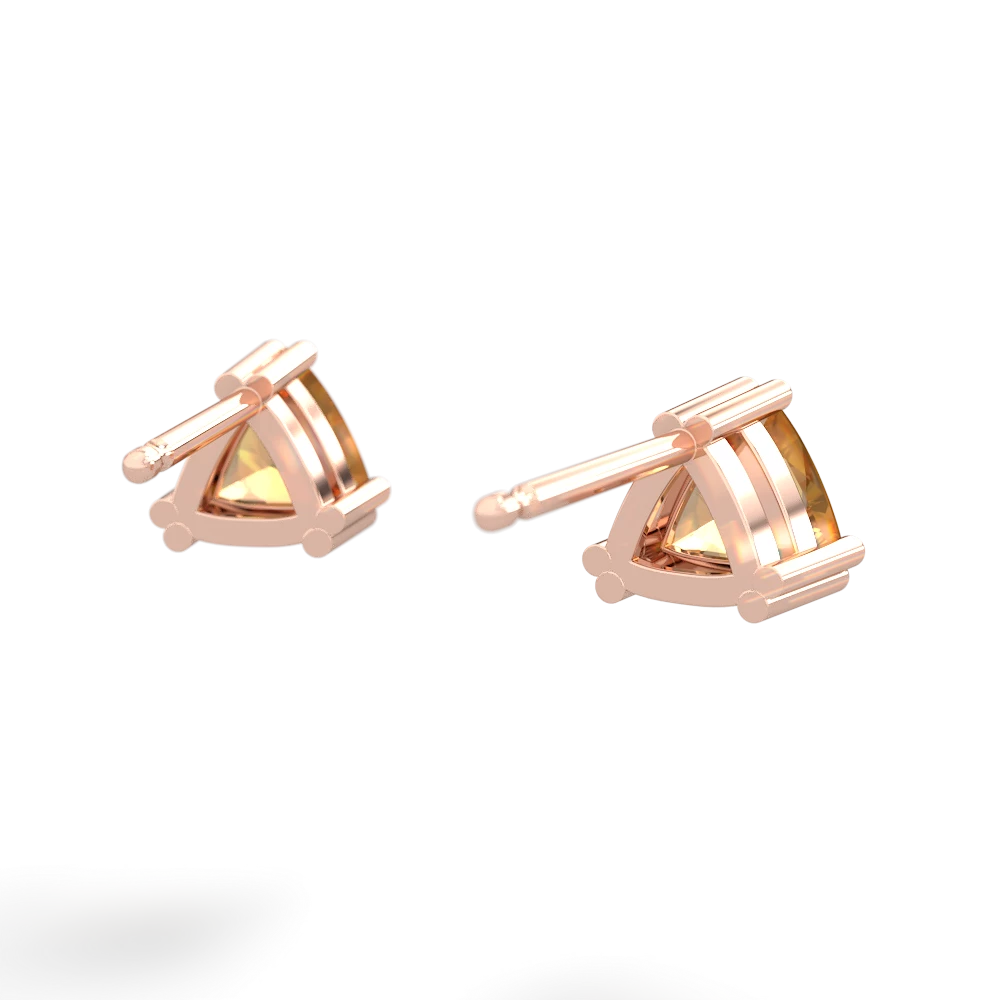 Citrine 5Mm Trillion Stud 14K Rose Gold earrings E1858