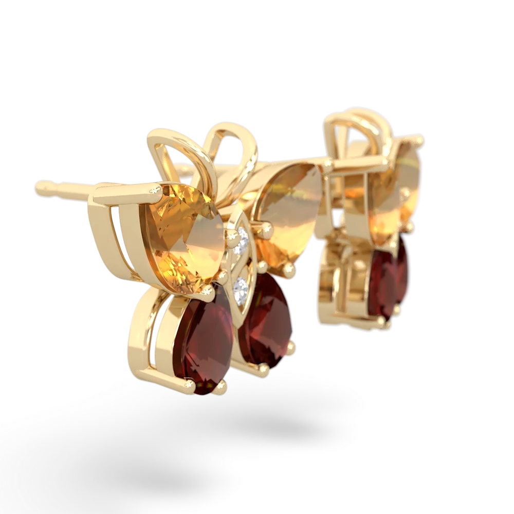 Citrine Butterfly 14K Yellow Gold earrings E2215