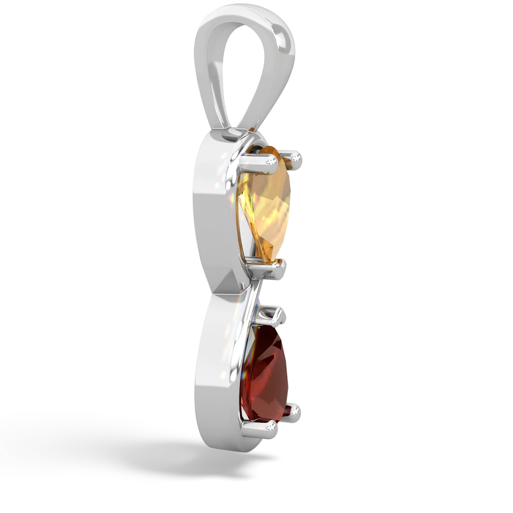 Citrine Infinity 14K White Gold pendant P5050