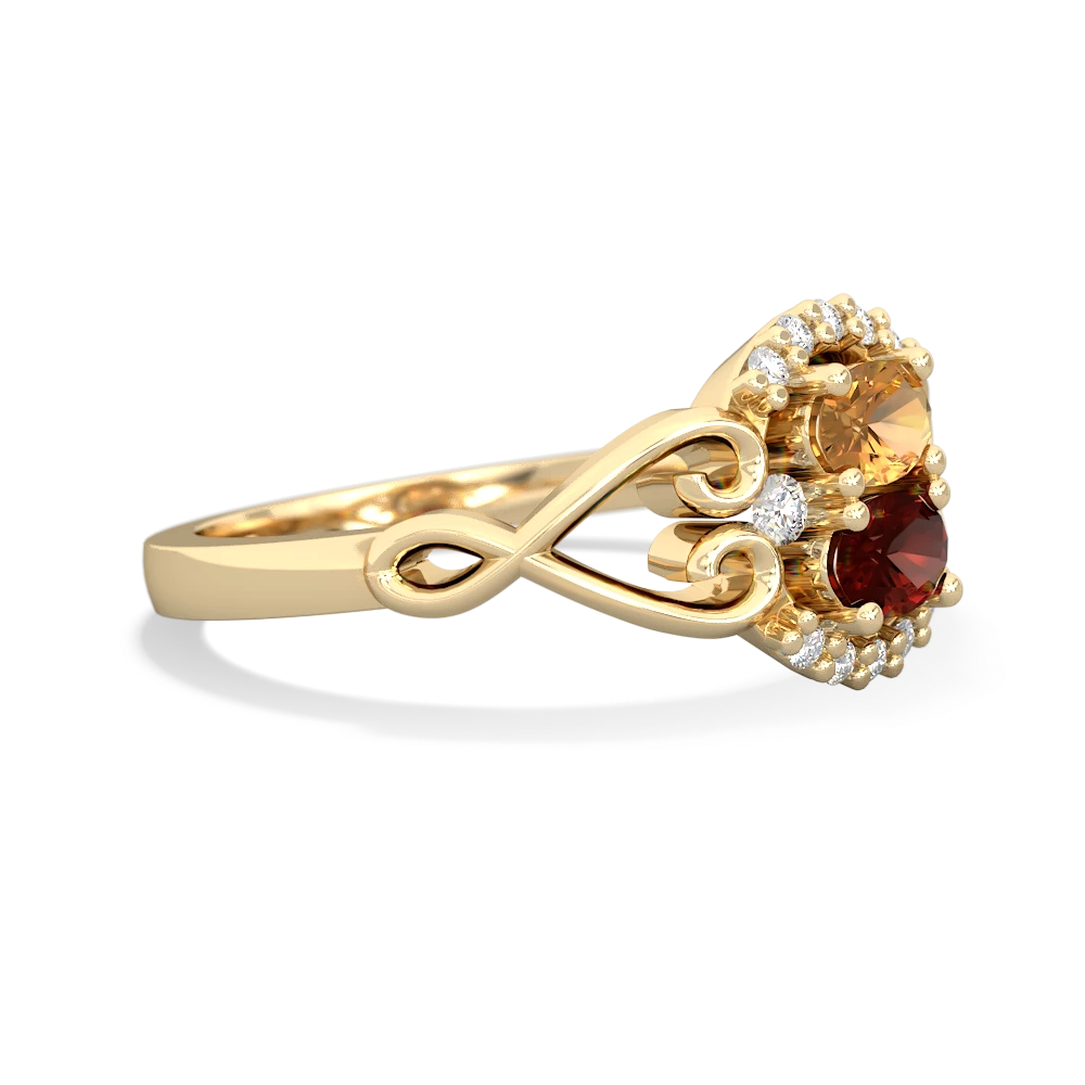 Citrine Love Nest 14K Yellow Gold ring R5860