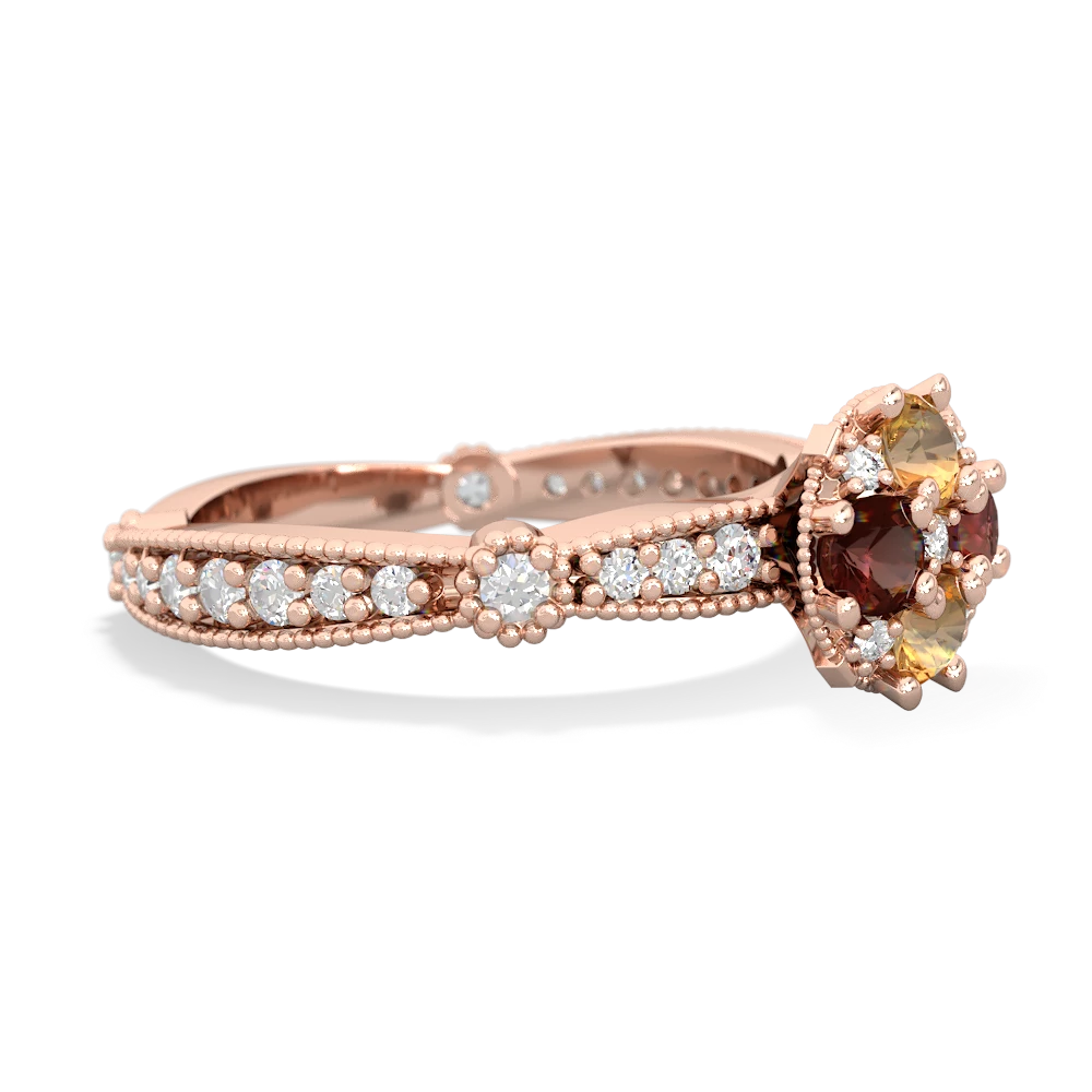 Citrine Sparkling Tiara Cluster 14K Rose Gold ring R26293RD