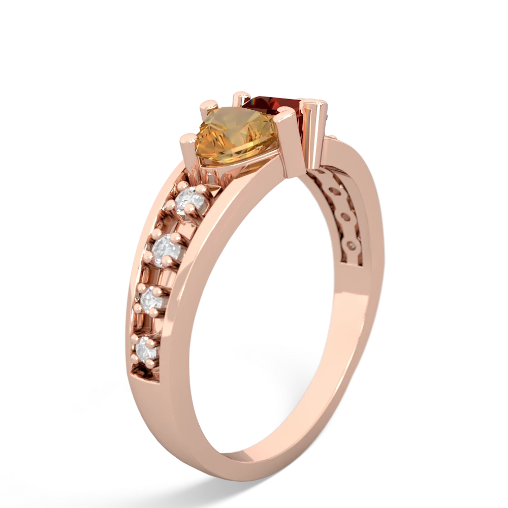 Citrine Heart To Heart 14K Rose Gold ring R3342