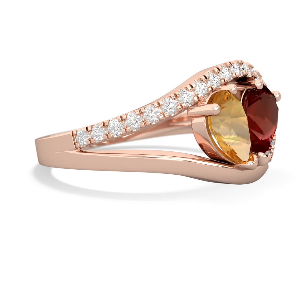 Citrine Nestled Heart Keepsake 14K Rose Gold ring R5650