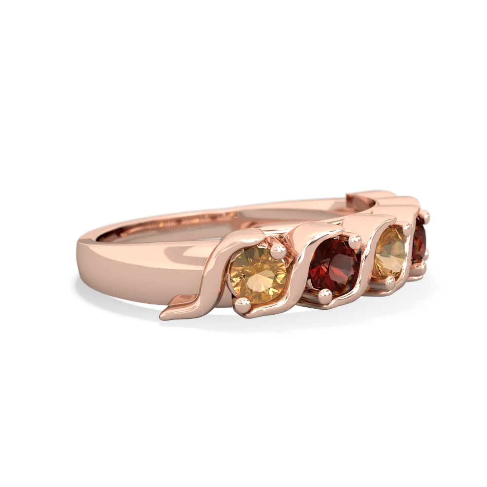 Citrine Anniversary Band 14K Rose Gold ring R2089