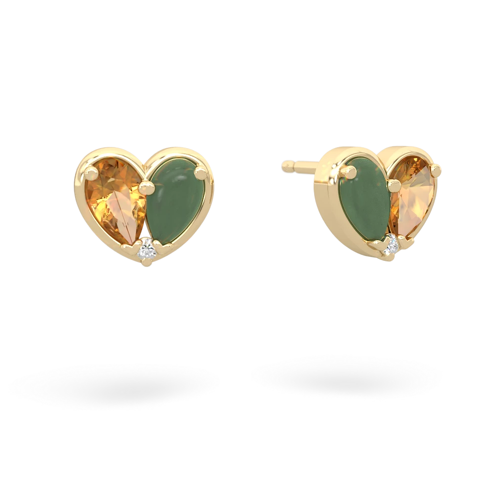 Citrine 'Our Heart' 14K Yellow Gold earrings E5072