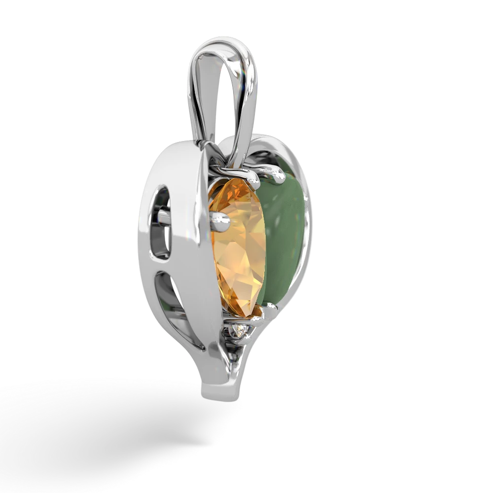 Citrine Two Become One 14K White Gold pendant P5330