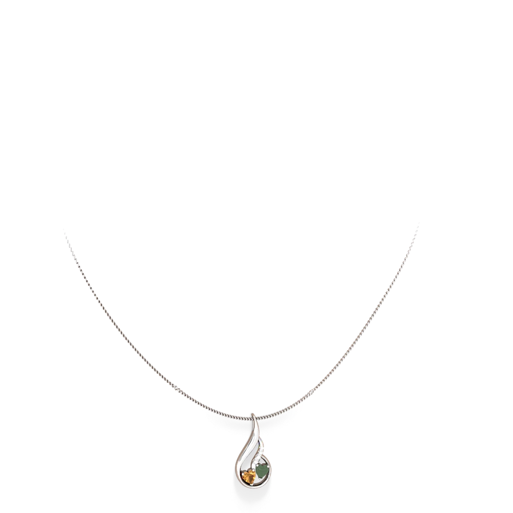 Citrine Keepsake Curves 14K White Gold pendant P5450