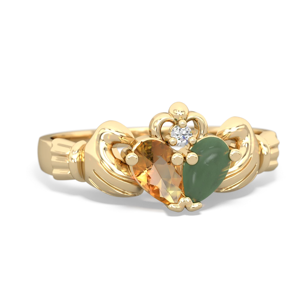 Citrine 'Our Heart' Claddagh 14K Yellow Gold ring R2388