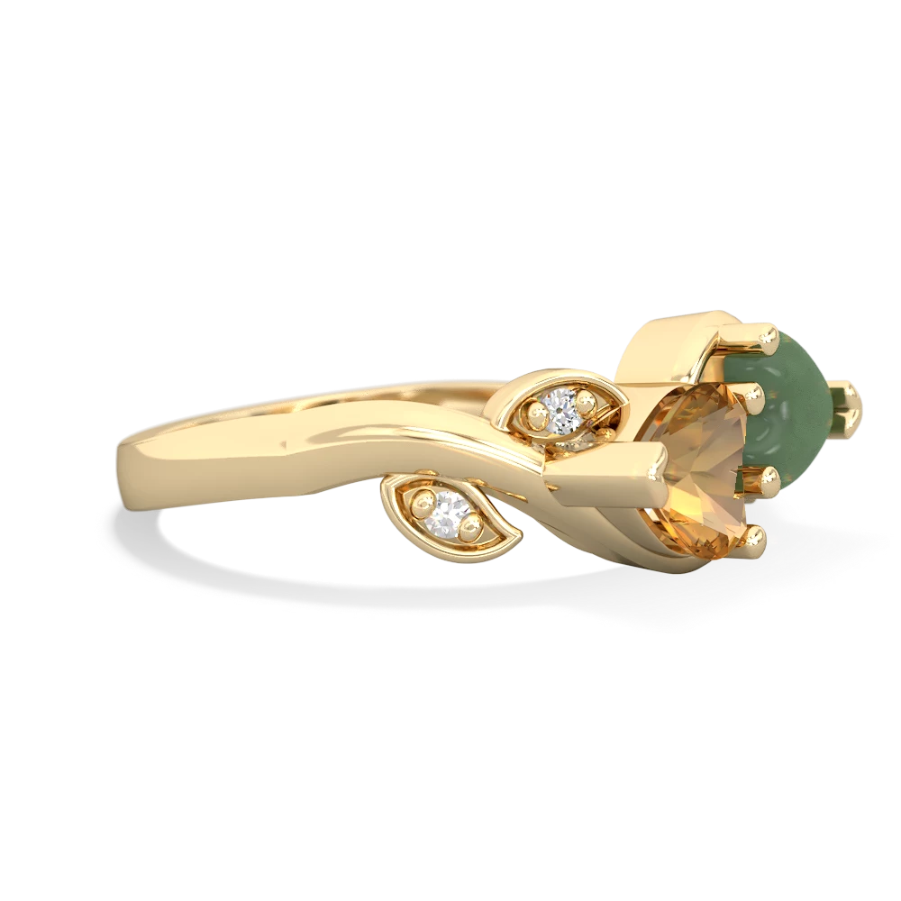 Citrine Floral Elegance 14K Yellow Gold ring R5790