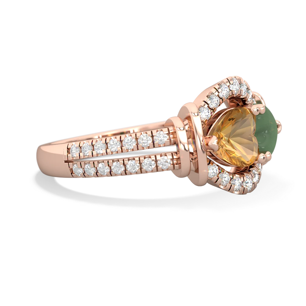 Citrine Art-Deco Keepsake 14K Rose Gold ring R5630