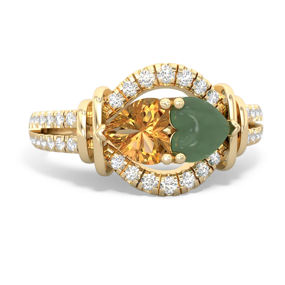 Citrine Art-Deco Keepsake 14K Yellow Gold ring R5630