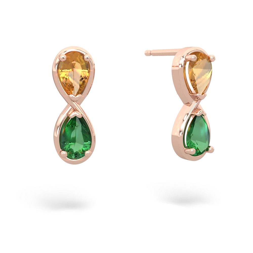 Citrine Infinity 14K Rose Gold earrings E5050