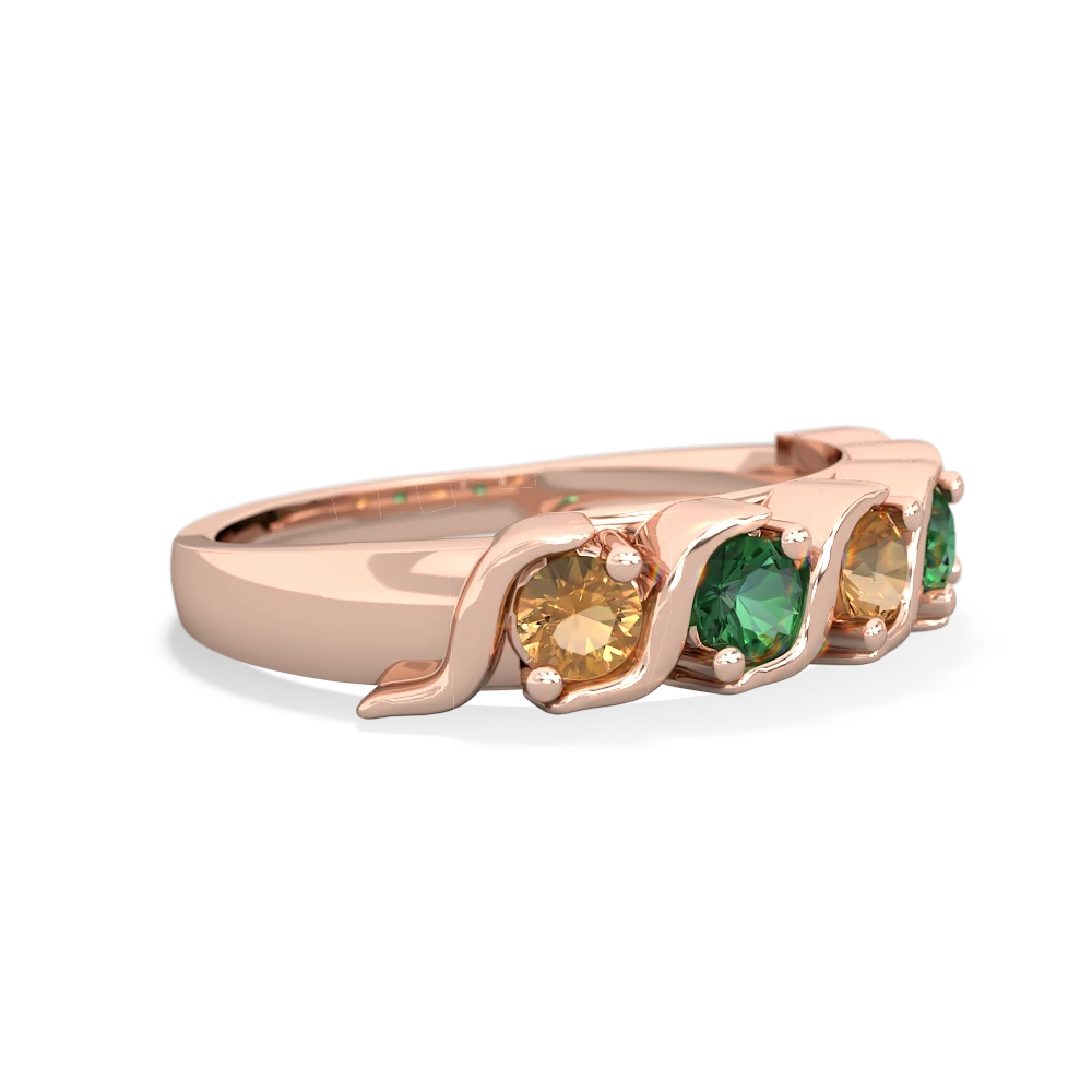 Citrine Anniversary Band 14K Rose Gold ring R2089