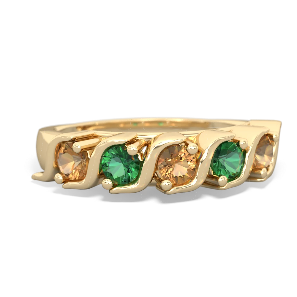 Citrine Anniversary Band 14K Yellow Gold ring R2089