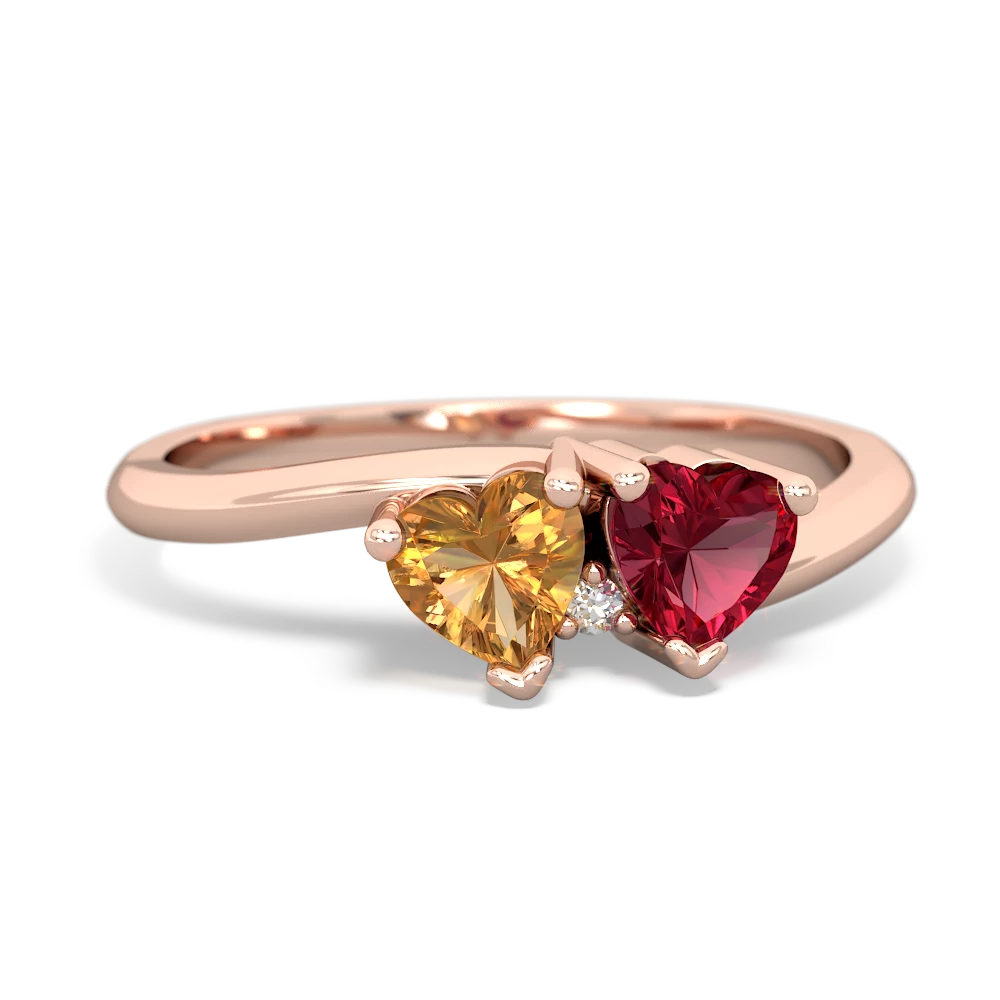 Citrine Sweethearts 14K Rose Gold ring R5260