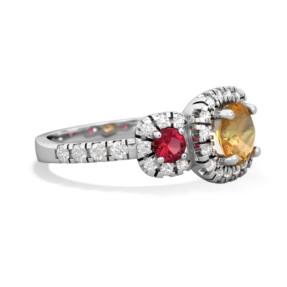 Citrine Regal Halo 14K White Gold ring R5350