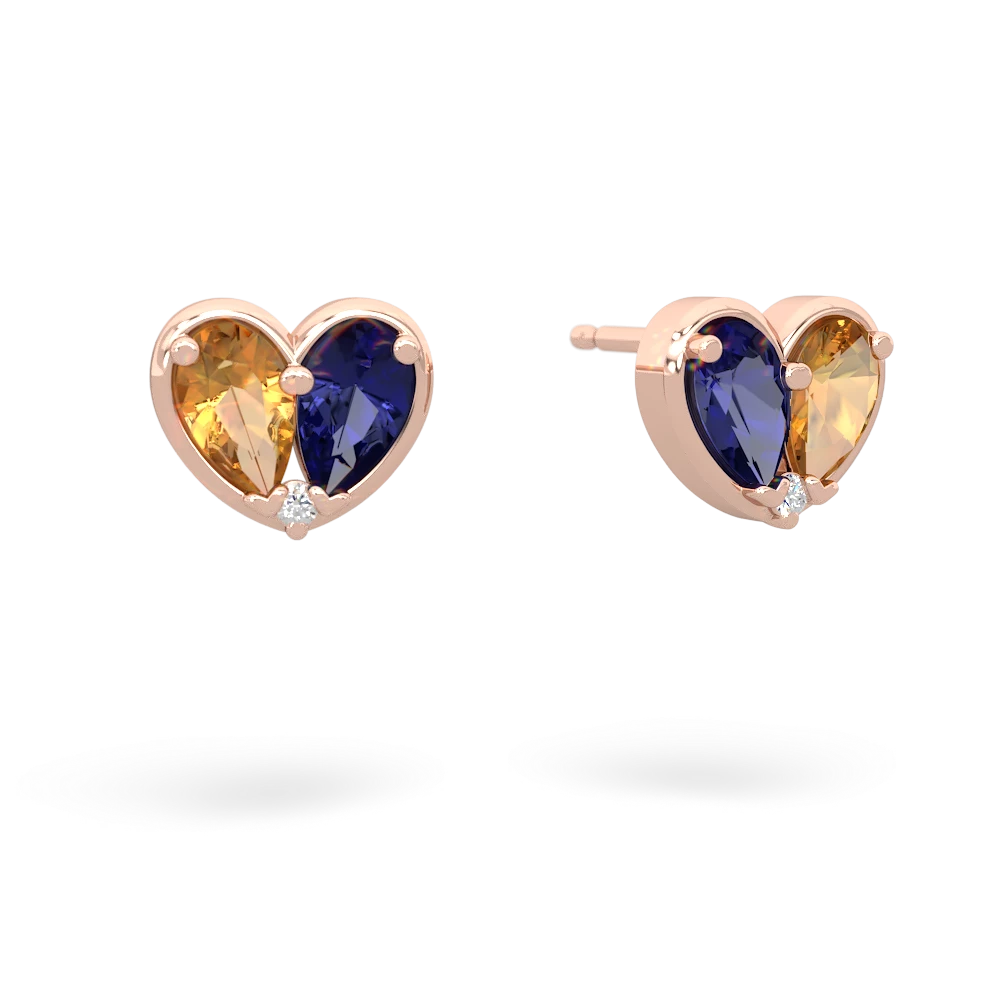 Citrine 'Our Heart' 14K Rose Gold earrings E5072