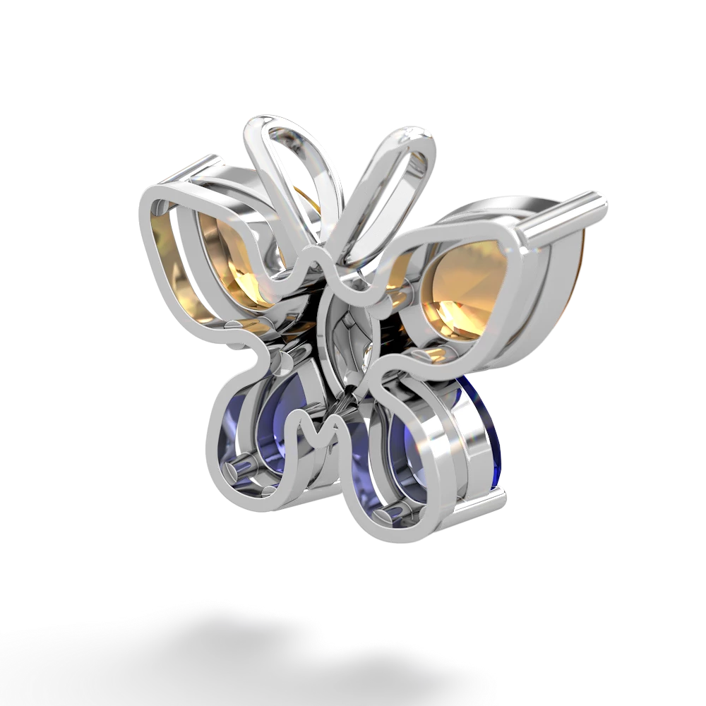 Citrine Butterfly 14K White Gold pendant P2215