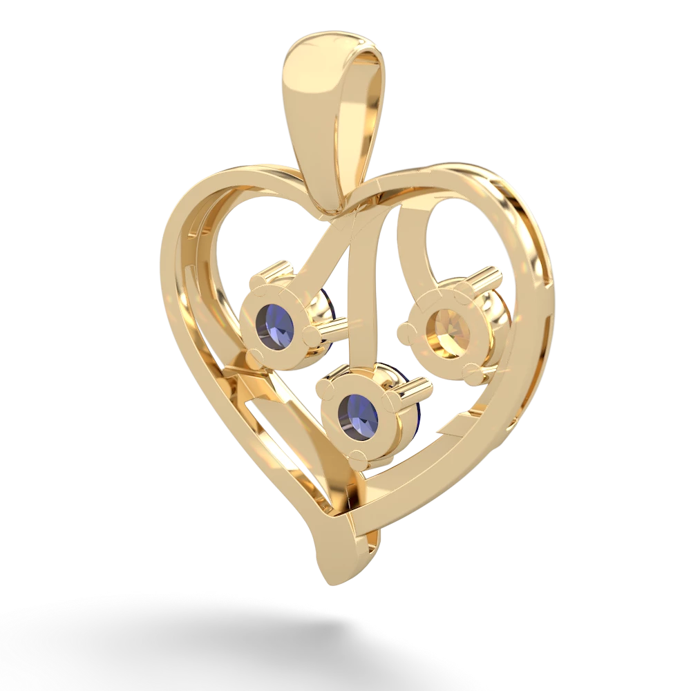 Citrine Glowing Heart 14K Yellow Gold pendant P2233