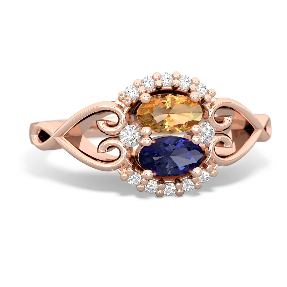 Citrine Love Nest 14K Rose Gold ring R5860