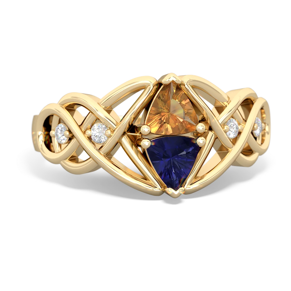 Citrine Keepsake Celtic Knot 14K Yellow Gold ring R5300