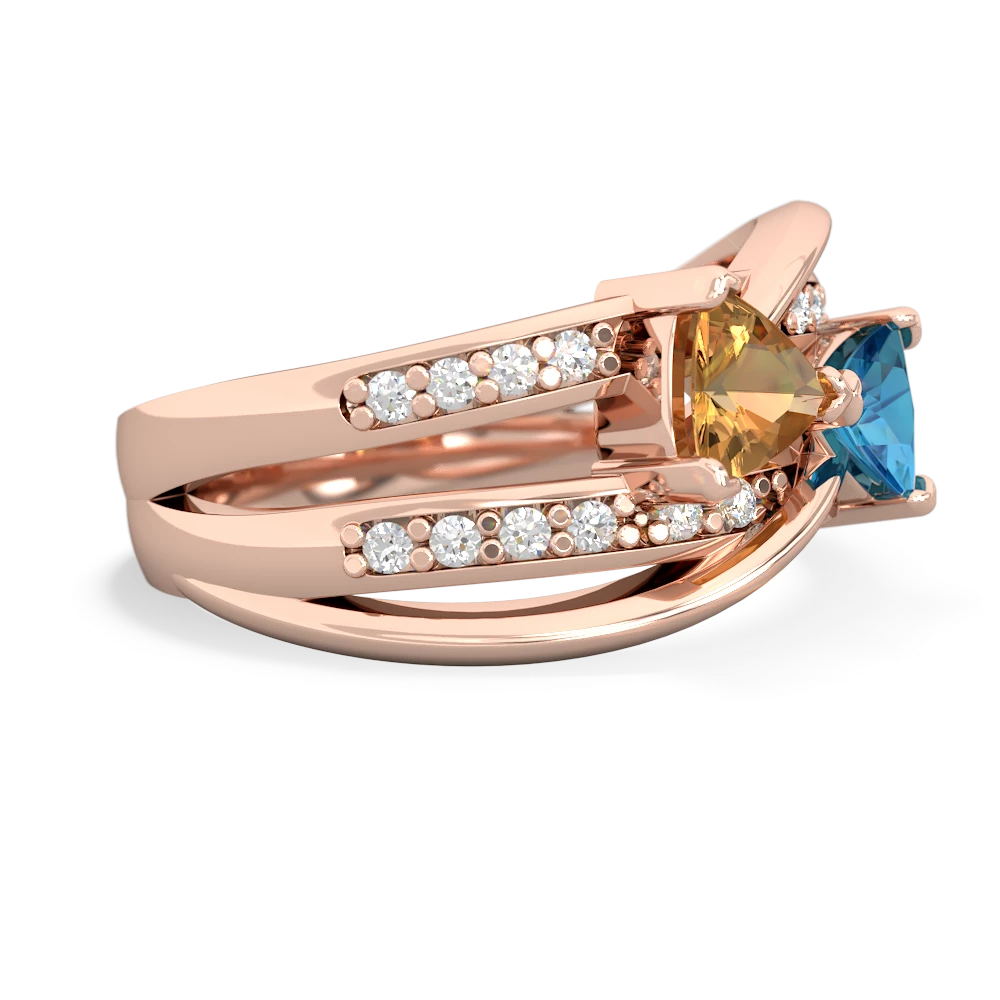 Citrine Bowtie 14K Rose Gold ring R2360