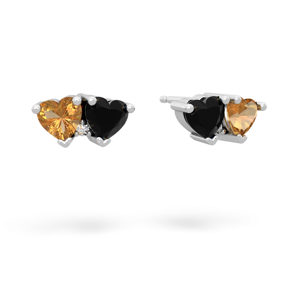 Citrine Sweethearts 14K White Gold earrings E5260