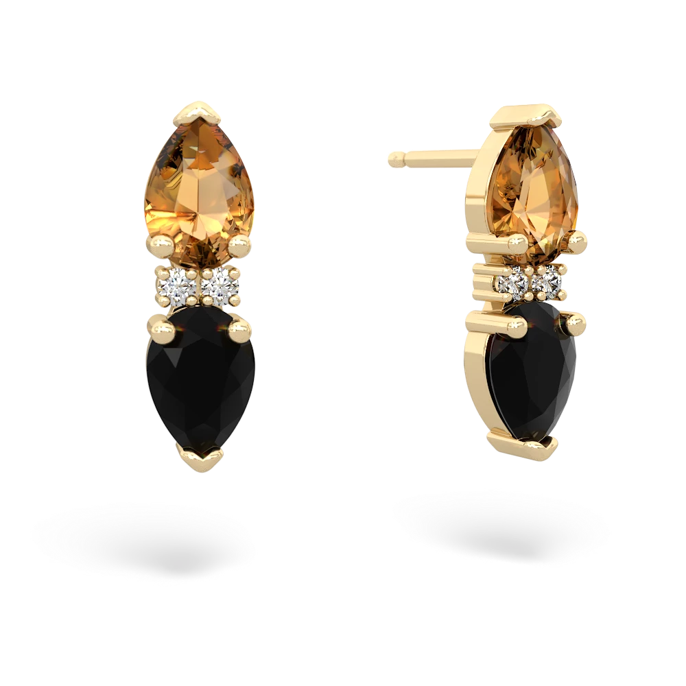 Citrine Bowtie Drop 14K Yellow Gold earrings E0865