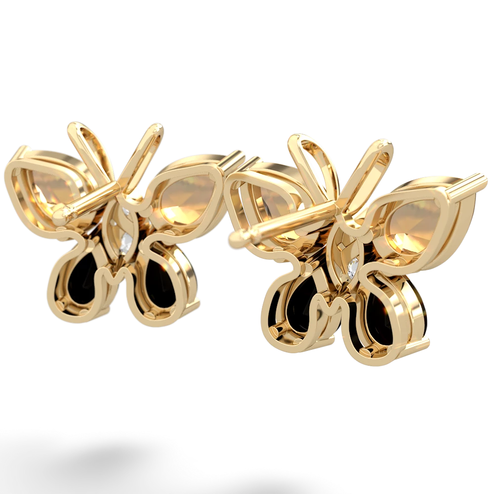 Citrine Butterfly 14K Yellow Gold earrings E2215