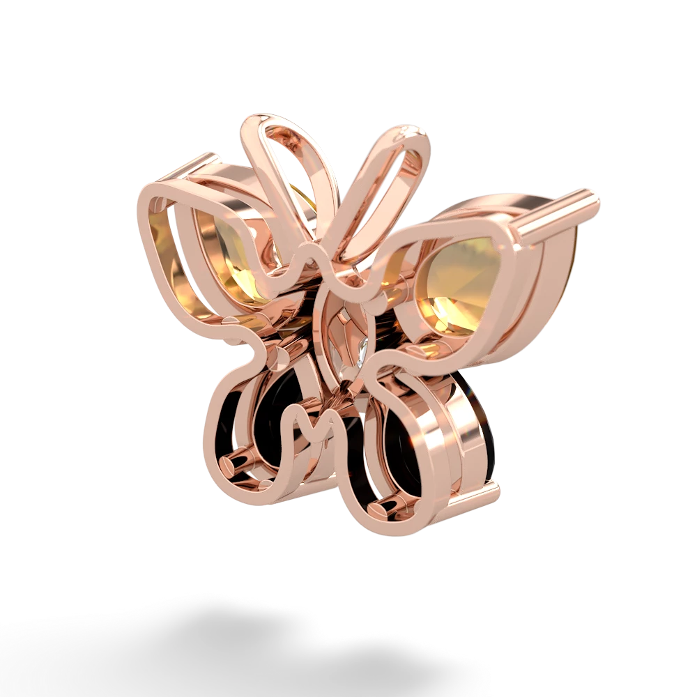 Citrine Butterfly 14K Rose Gold pendant P2215