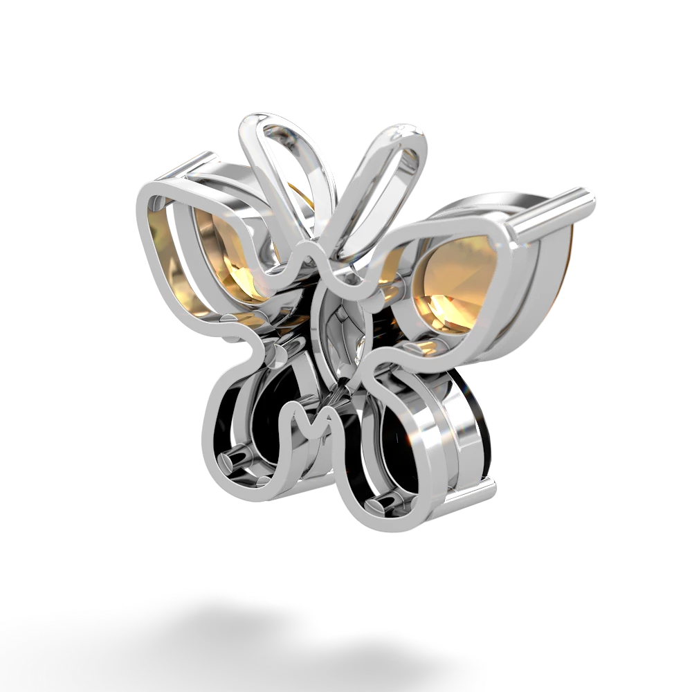 Citrine Butterfly 14K White Gold pendant P2215