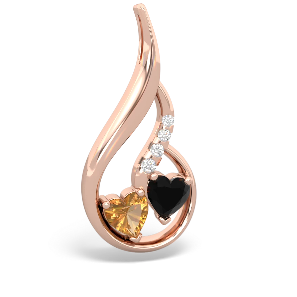 Citrine Keepsake Curves 14K Rose Gold pendant P5450