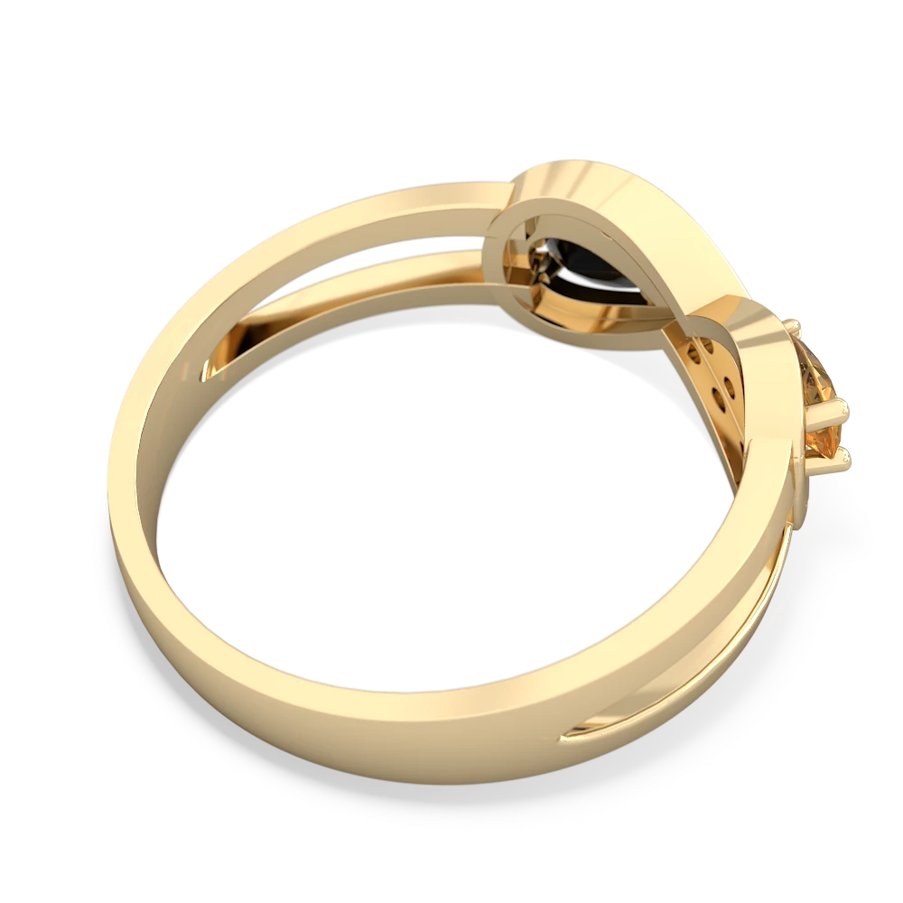 Citrine Diamond Infinity 14K Yellow Gold ring R5390