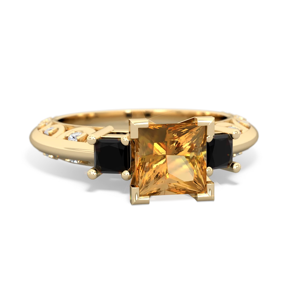 Citrine Eternal Embrace Engagement 14K Yellow Gold ring C2001