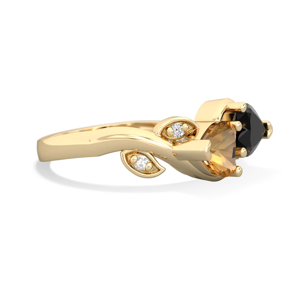 Citrine Floral Elegance 14K Yellow Gold ring R5790