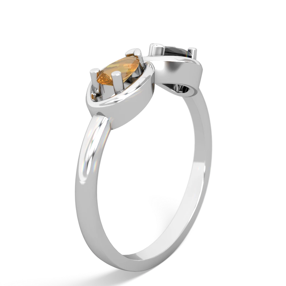 Citrine Infinity 14K White Gold ring R5050