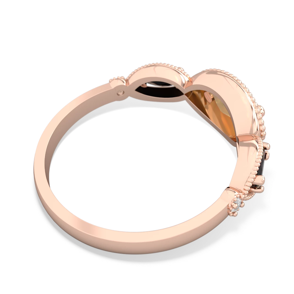 Citrine Milgrain Marquise 14K Rose Gold ring R5700