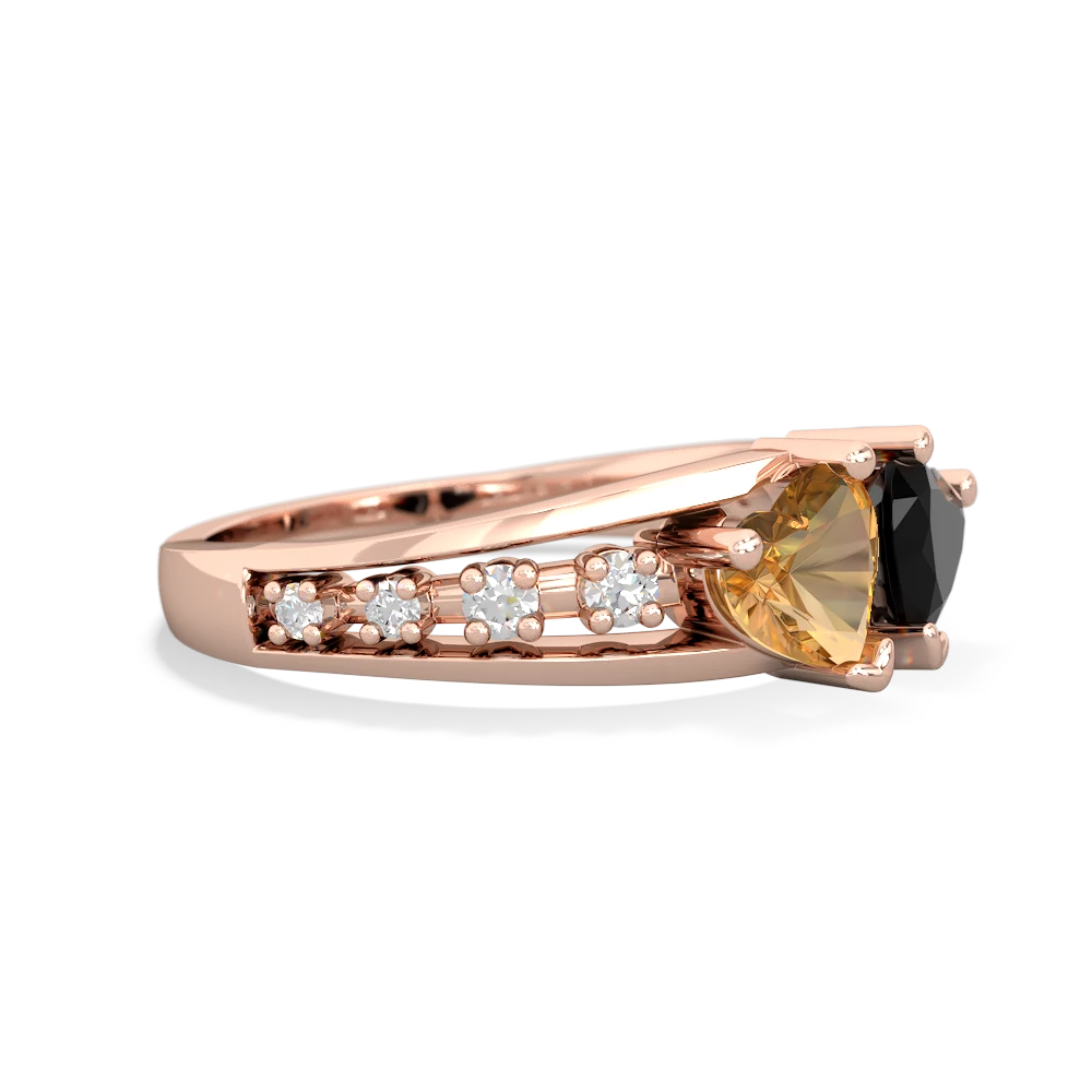 Citrine Heart To Heart 14K Rose Gold ring R3342