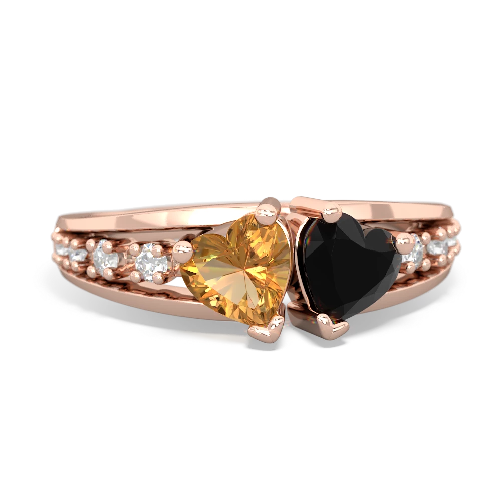 Citrine Heart To Heart 14K Rose Gold ring R3342