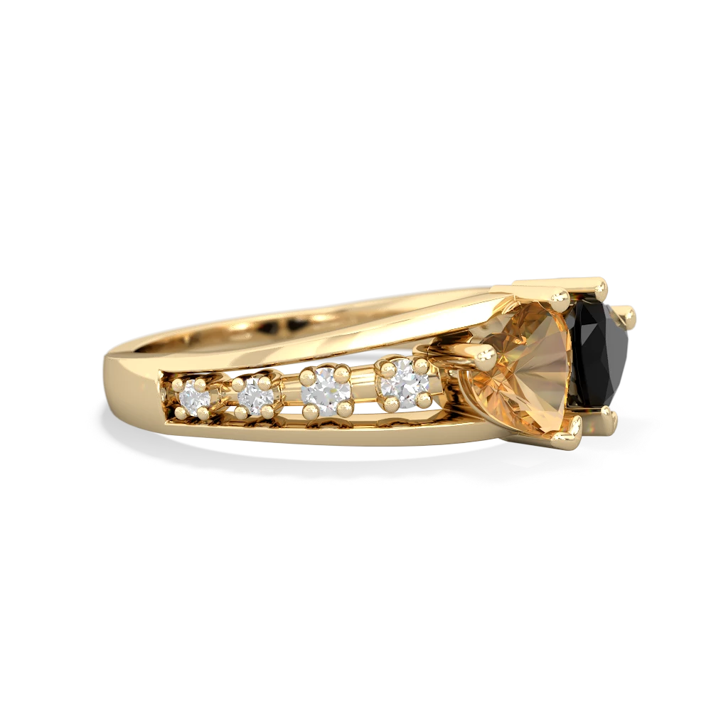 Citrine Heart To Heart 14K Yellow Gold ring R3342