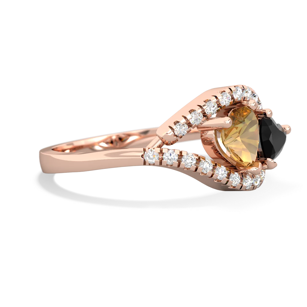 Citrine Mother And Child 14K Rose Gold ring R3010