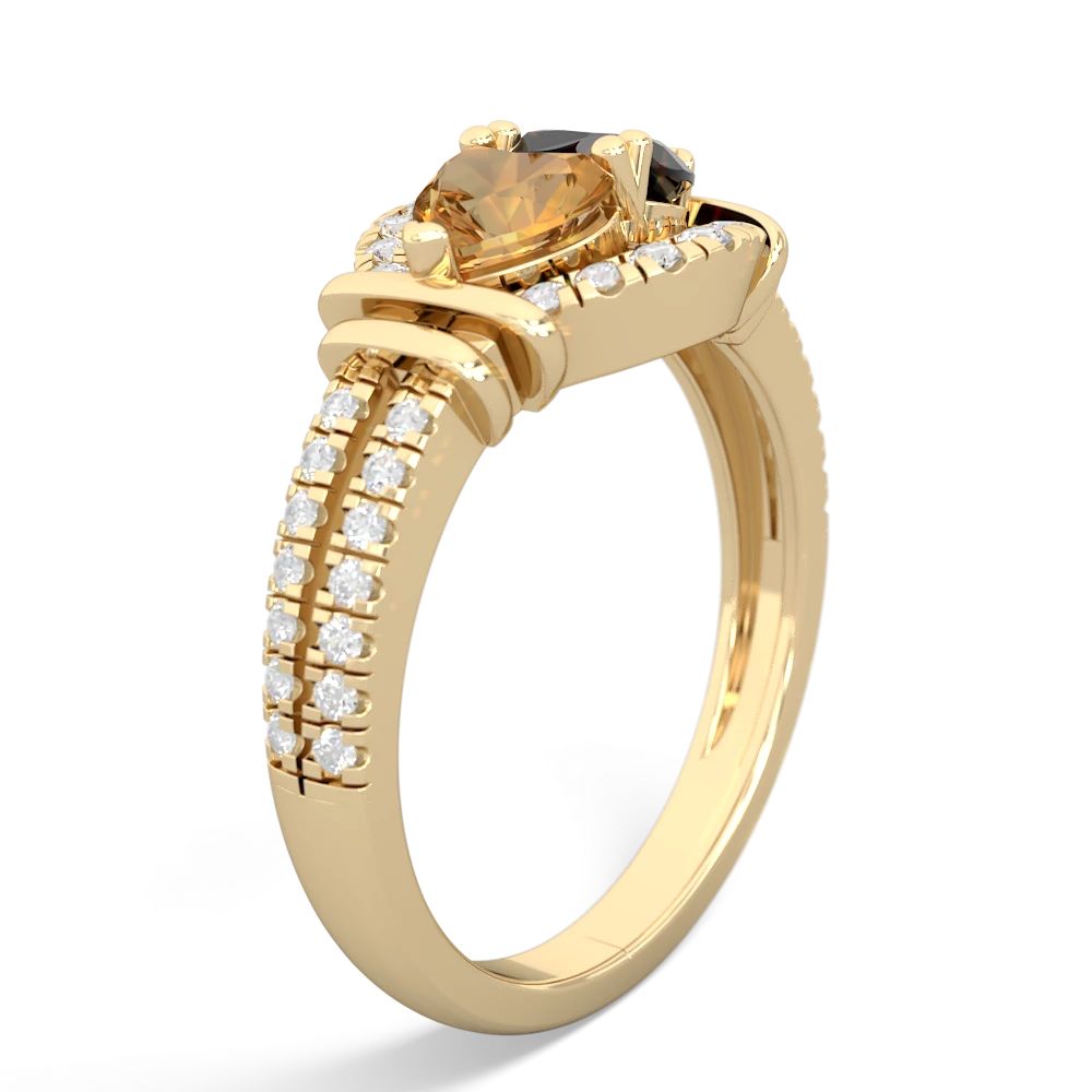 Citrine Art-Deco Keepsake 14K Yellow Gold ring R5630