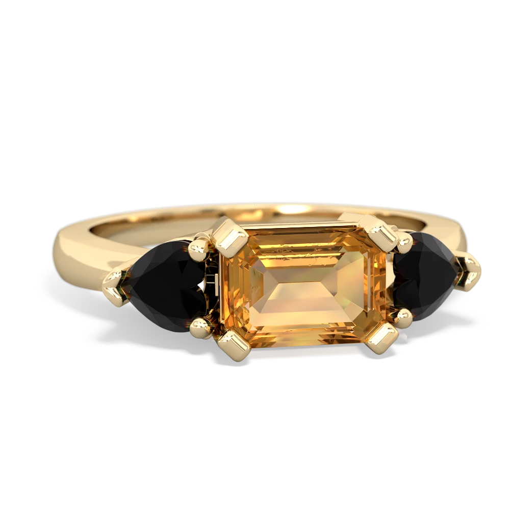 Citrine Three Stone 14K Yellow Gold ring R5235