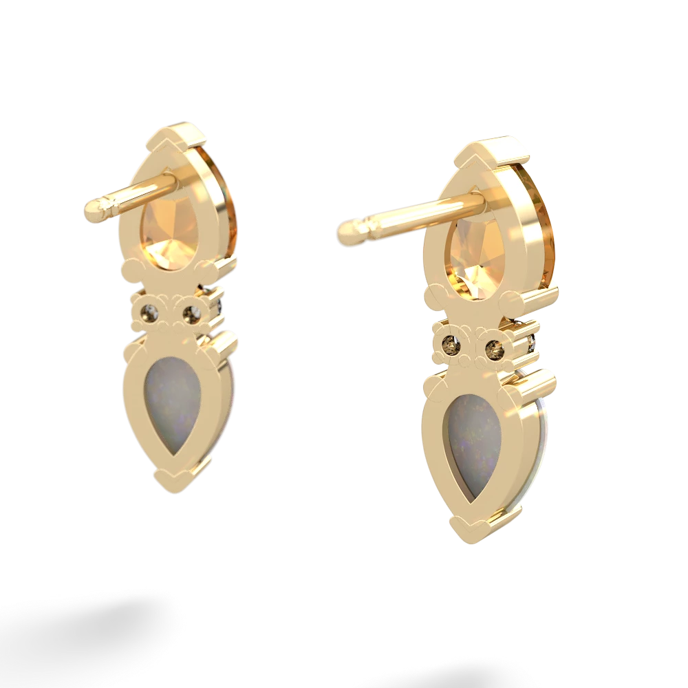 Citrine Bowtie Drop 14K Yellow Gold earrings E0865