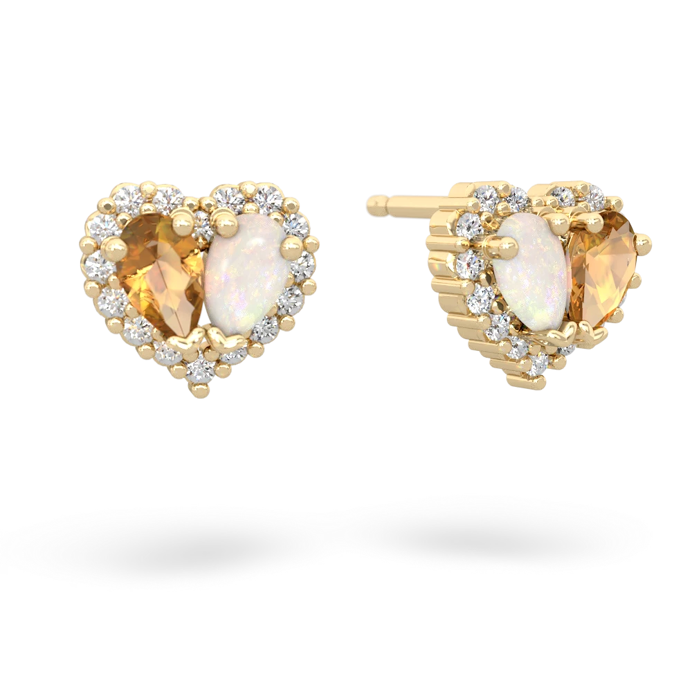 Citrine Halo 14K Yellow Gold earrings E7008