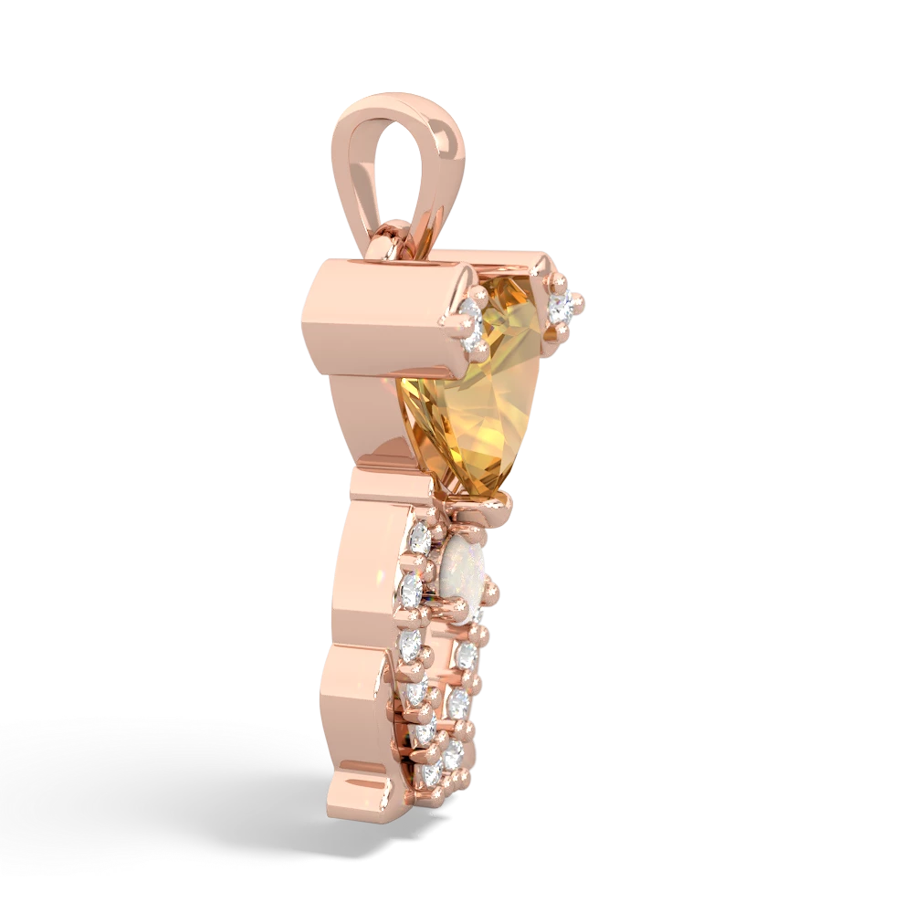 Citrine Puppy Love 14K Rose Gold pendant P5800